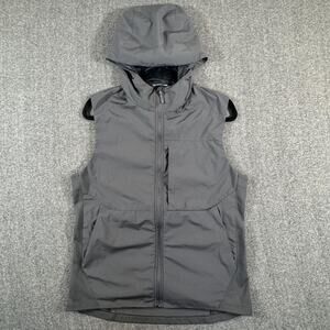 Arc'teryx Vest Mens Medium Gray A2B Comp Gore Windstopper Hooded Reflective